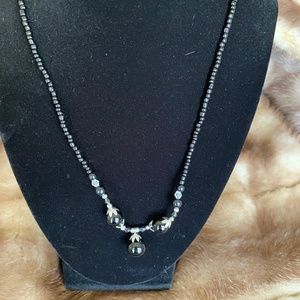 ALL 3 BEADED NECKLACES. BLACK,TURQUOISE,PURPLE